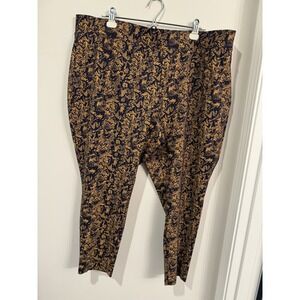 iman global chic navy and‎ gold tapered leg pull on pants womens 2XP